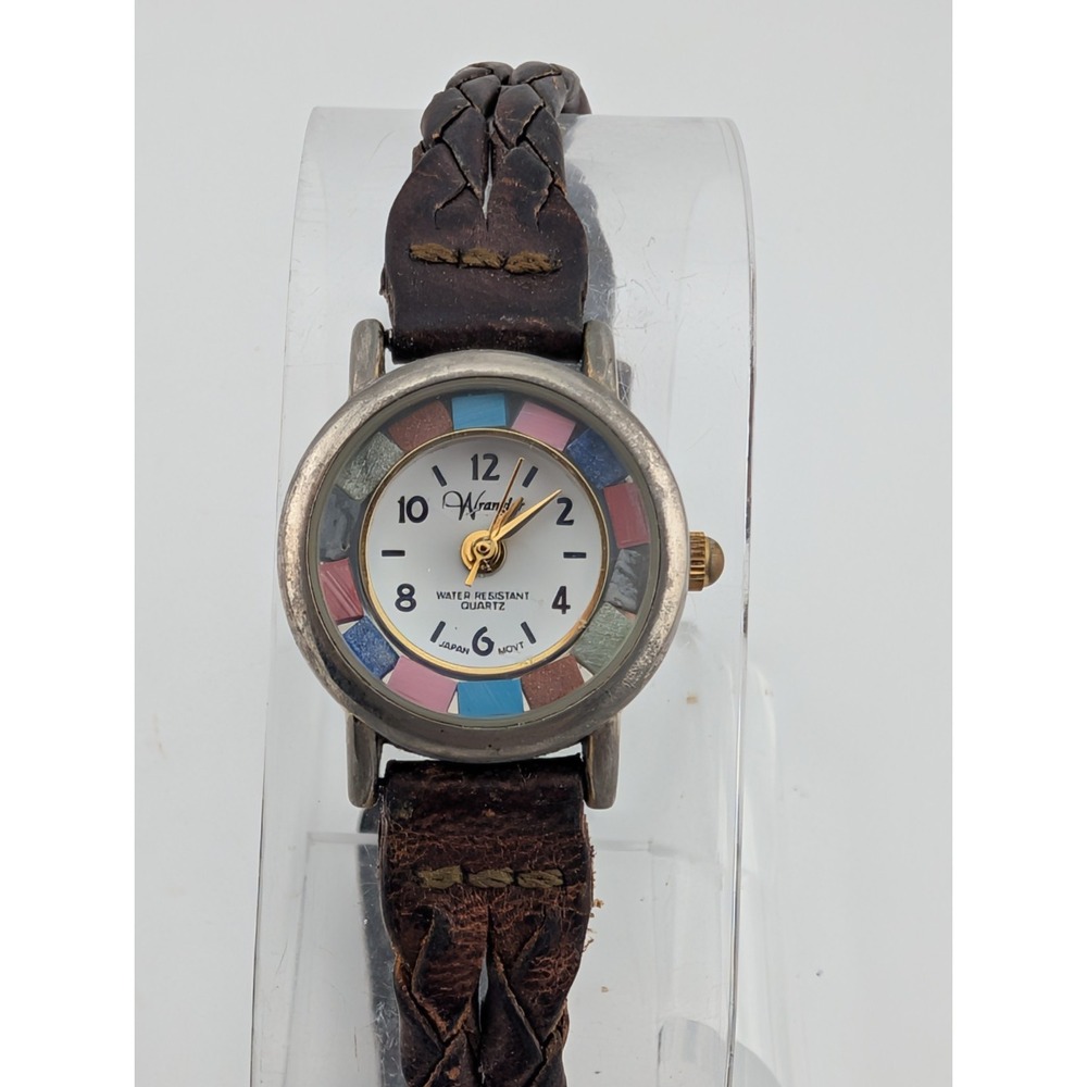 Vintage Wrangler‎ Watch Women 20mm Case Stone Bezel Braided Band- New Battery